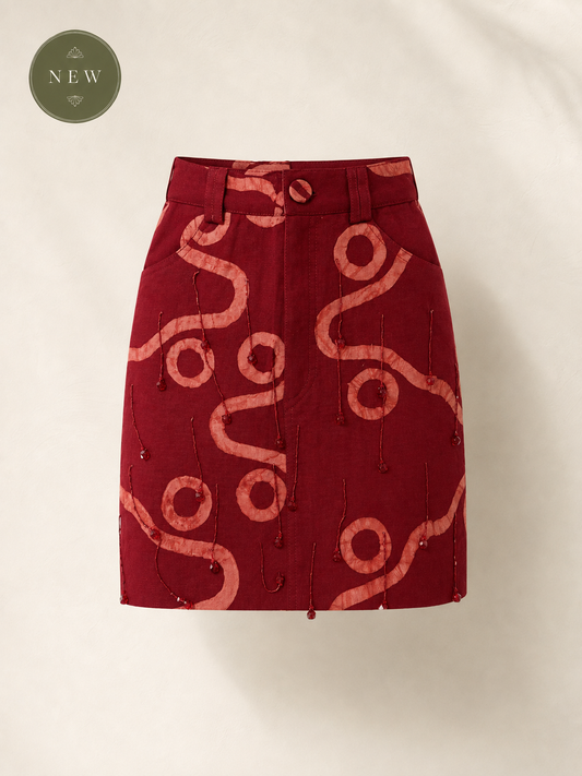 Short beaded skirt