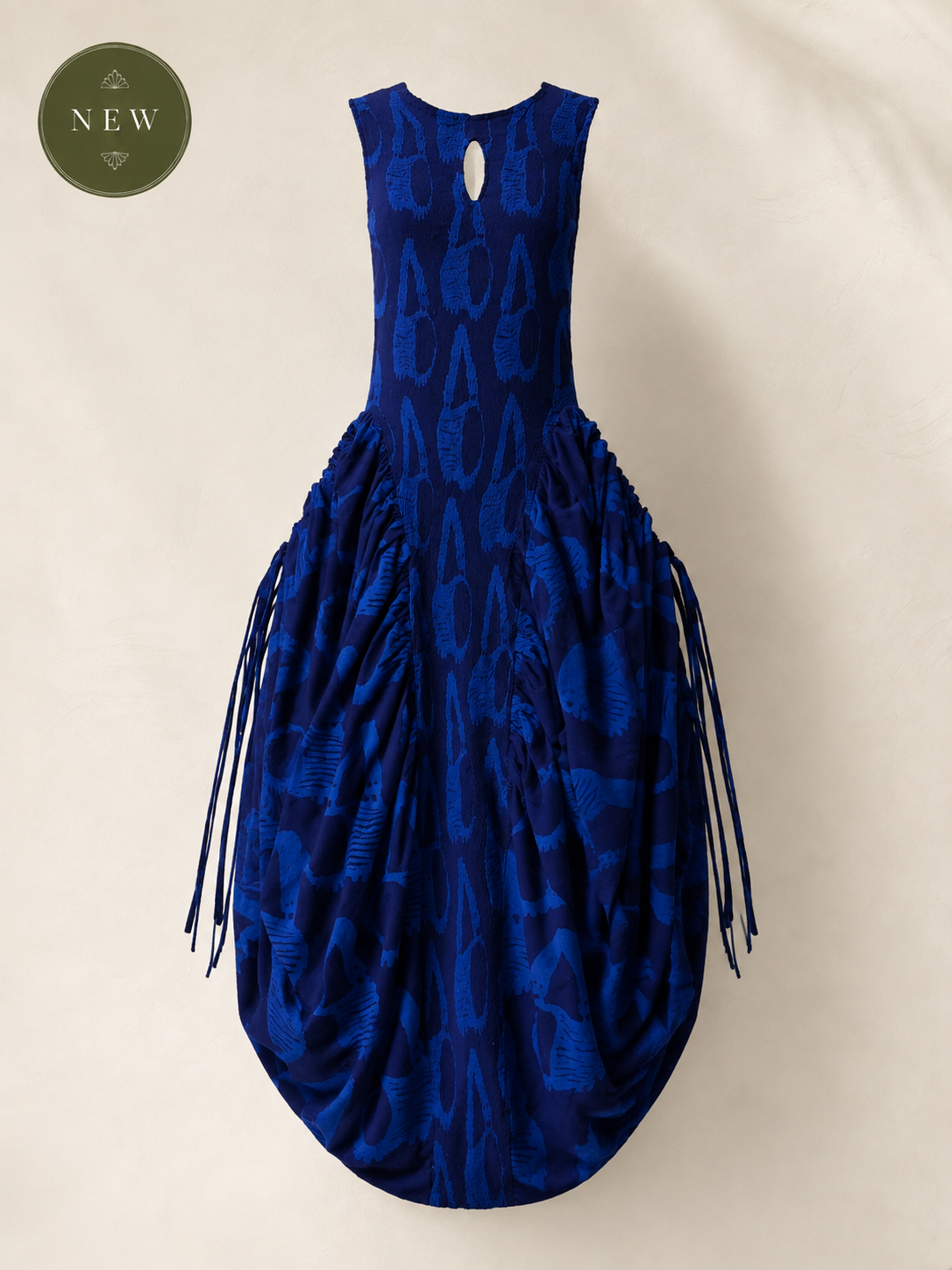 Blue side ruffle dress